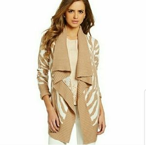 Gianni Bini Zebra Drape Cardigan